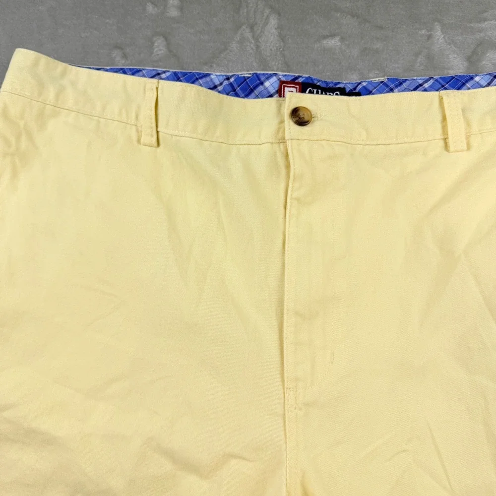 Chaps Men's Size 42 Flat Front Chino Shorts Yellow Cotton